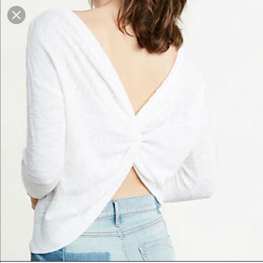 Express white twist back top